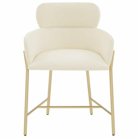 SAFAVIEH Charlize Velvet Dining Chair, Ivory & Gold SFV4757F